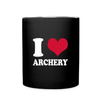 Archer I Love Archery Bow and Arrow - Full Colour Mug - black - Front