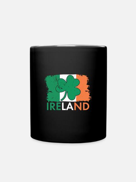 Irlande Green Shamrock Flag Origine nationale - Mug uni - noir