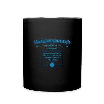 Herzensmensch - Tasse einfarbig - Schwarz - Vorne