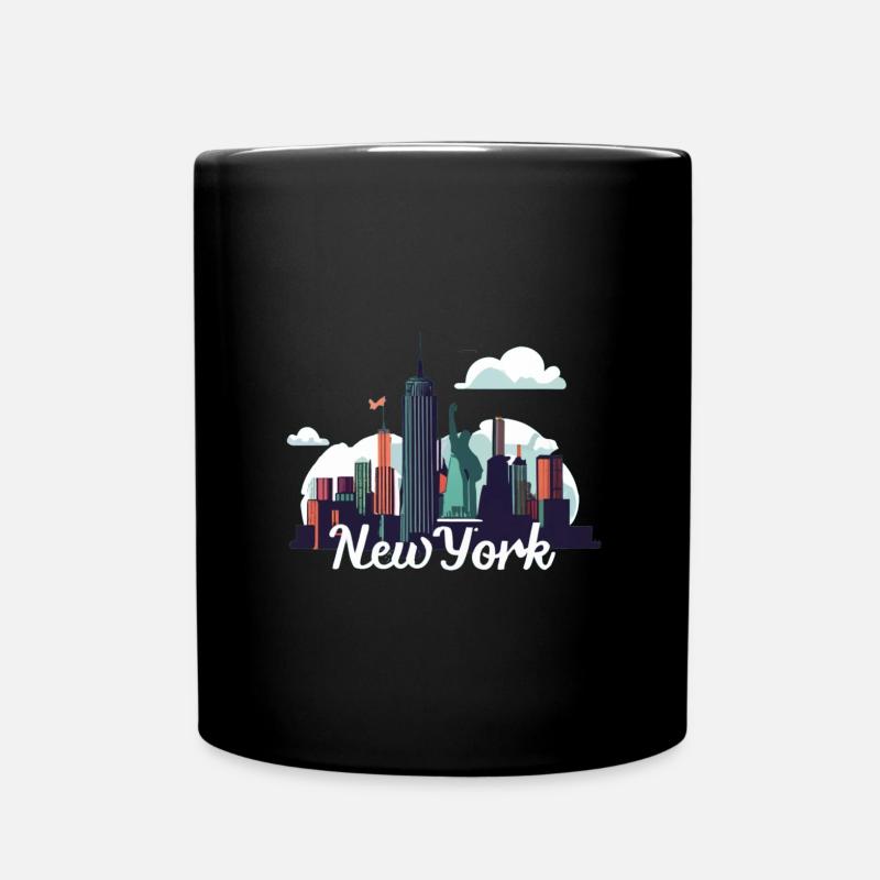 Éclaboussure de la ligne d’horizon de New York - Mug uni - noir