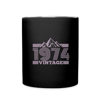 jahrgang 1974 Geburtstag Berge Wandern Klettern - Tasse einfarbig - Schwarz - Vorne