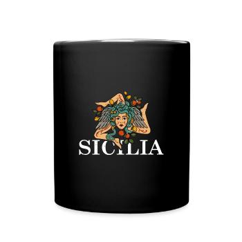 Sizilien Herkunft Insel Italien Region Trinacria - Tasse einfarbig - Schwarz - Vorne