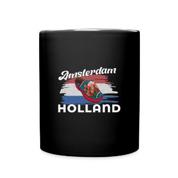 Klompendansen Holzschuhe Amsterdam Holland - Tasse einfarbig - Schwarz - Vorne