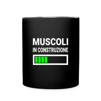 Muscoli in construzione gift for bodybuilders - Full Colour Mug - black - Front