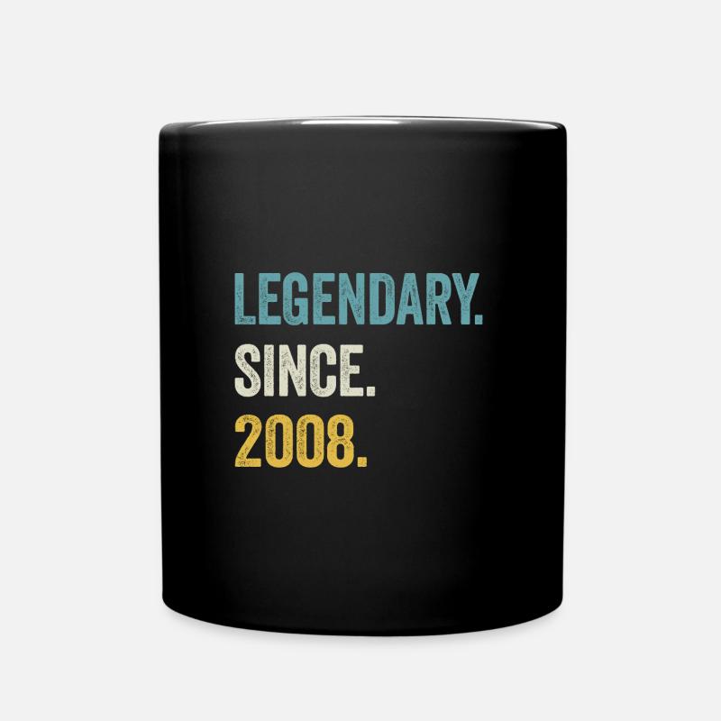 17. Geburtstag 17 Jahre Legendary Since 2008 - Tasse einfarbig - Schwarz