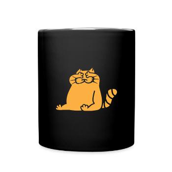 Silhouette orangeAveugle chat drôle ne rien voir - Mug uni - noir - Devant