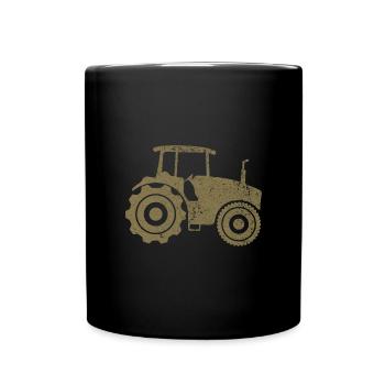 Silhouette de tracteur Farmer Grunge Design - Mug uni - noir - Devant