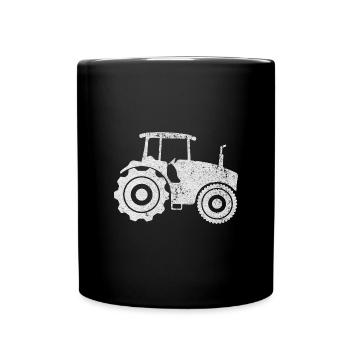 Silhouette de tracteur Farmer Grunge Design - Mug uni - noir - Devant