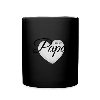 Du wirst Papa – Herz-Design zur Verkündung - Tasse einfarbig - Schwarz - Vorne