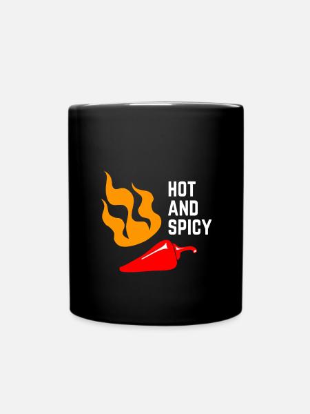 Chili -> hot and spicy - Full Colour Mug - black