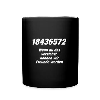 Zuendfolge V8 weiss - Tasse einfarbig - Schwarz - Vorne