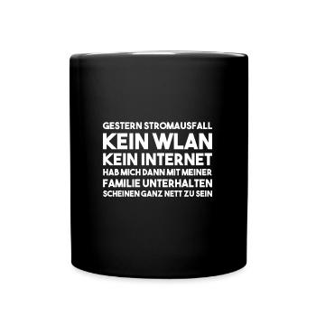 Gestern Stromausfall - Admin - Tasse einfarbig - Schwarz - Vorne