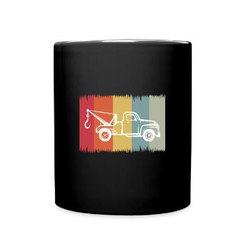 Abschlepper Geschenkideen Retro - Tasse einfarbig - Schwarz - Vorne
