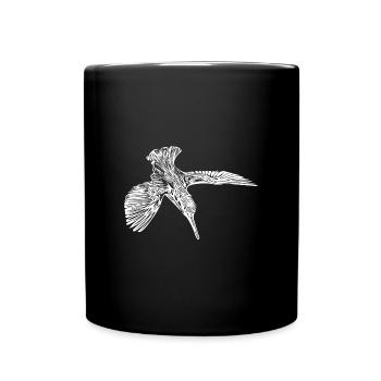 Elegant Vintage Kingfisher - Bird Nature Motif - Full Colour Mug - black - Front