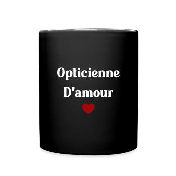 opticienne d'amour - Mug uni - noir - Devant