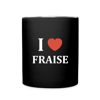 i love Fraise - Mug uni - noir - Devant