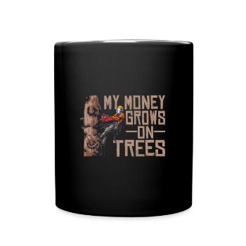 Tronçonneuse Se défoncer est mon travail bûcheron - Mug uni - noir - Devant