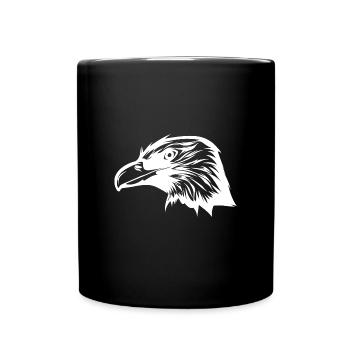 Clever vintage raven head - Full Colour Mug - black - Front