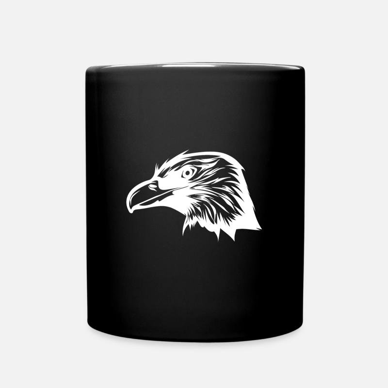 Schlauer vintage Raben Kopf - Tasse einfarbig - Schwarz