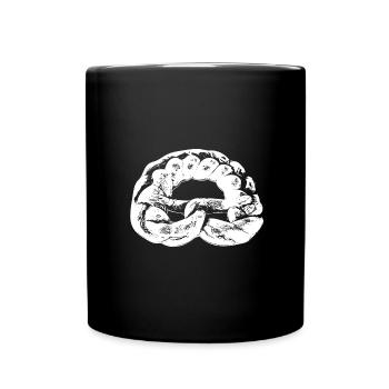 Vintage Laugenbreze - Tasse einfarbig - Schwarz - Vorne
