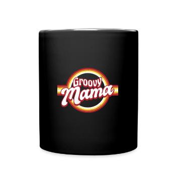 Retro Groovy Mama Matching Family - Full Colour Mug - black - Front