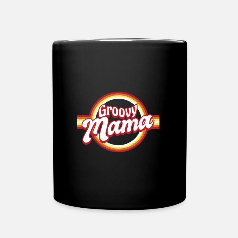 Retro Groovy Mama - Tasse einfarbig - Schwarz