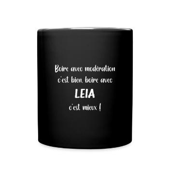 Boire avec LEIA - Mug uni - noir - Devant