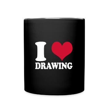 Zeichnen Zeichner I Love Drawing - Tasse einfarbig - Schwarz - Vorne