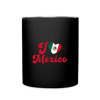 Mexiko Mexikaner Urlaub Nationalfarben Reise - Tasse einfarbig - Schwarz - Vorne