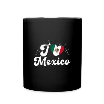 Mexiko Mexikaner Urlaub Nationalfarben Reise - Tasse einfarbig - Schwarz - Vorne