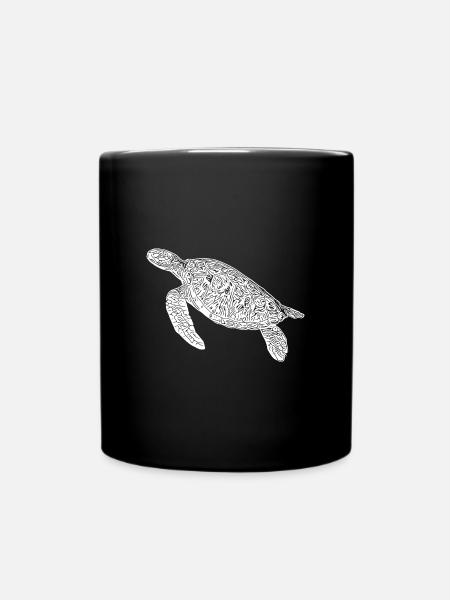 Vintage tauchende Schildkröte - Tasse einfarbig - Schwarz