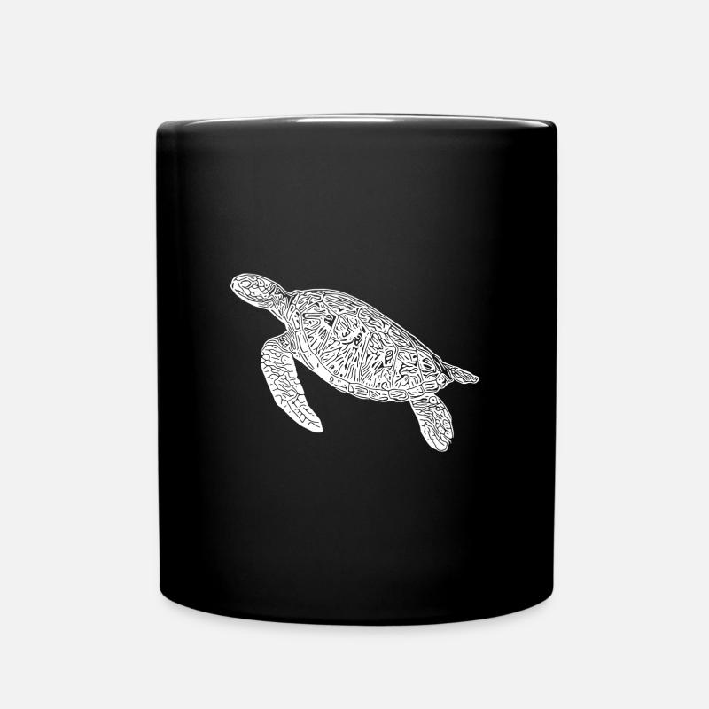 Vintage tauchende Schildkröte - Tasse einfarbig - Schwarz