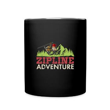 Zipliner Zipline Hobby Seilrutschen Berge Spruch - Tasse einfarbig - Schwarz - Vorne