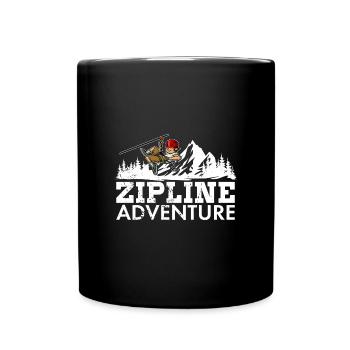 Zipliner Zipline Hobby Seilrutschen Berge Spruch - Tasse einfarbig - Schwarz - Vorne