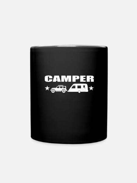 Camping - Tasse einfarbig - Schwarz