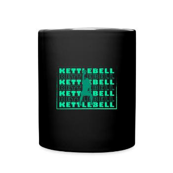 Fitness Hantel Kettlebell Gym Sport Muskeln - Tasse einfarbig - Schwarz - Vorne