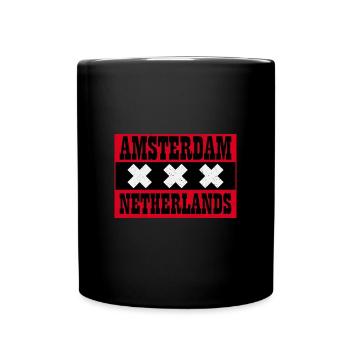Holland Holzschuh Niederlande Urlaub Reise - Tasse einfarbig - Schwarz - Vorne