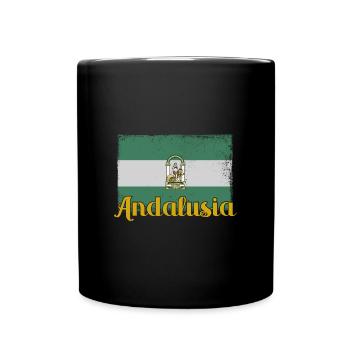 Andalusien Flagge Iberische Halbinsel Sevilla - Tasse einfarbig - Schwarz - Vorne