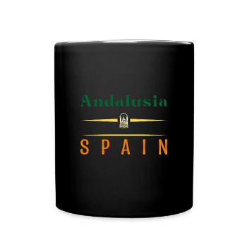 Andalusien Spanien Halbinsel Iberische Flagge - Tasse einfarbig - Schwarz - Vorne