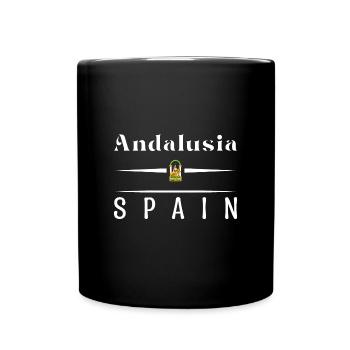 Andalusien Spanien Halbinsel Iberische Flagge - Tasse einfarbig - Schwarz - Vorne