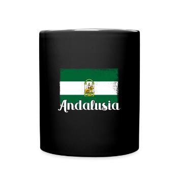 Andalusien Flagge Iberische Halbinsel Sevilla - Tasse einfarbig - Schwarz - Vorne