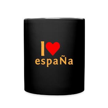 Spanien Hispania Espana Flagge Madrid Reise - Tasse einfarbig - Schwarz - Vorne