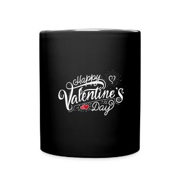 Happy Valentine's Day / Valentinstag - Full Colour Mug - black - Front