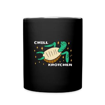 Chill Krötchen Schildkröte Chillen Turtle Relax - Tasse einfarbig - Schwarz - Vorne