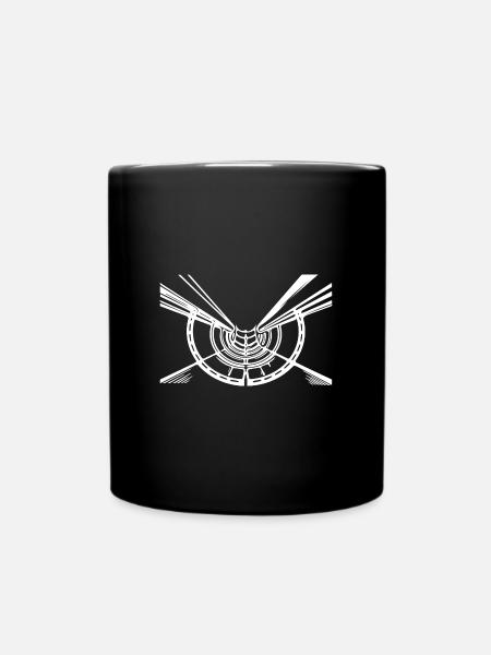 Geometric Lines Hull Circle View - Full Colour Mug - black