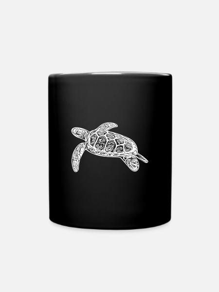 Petite tortue flottante - Mug uni - noir