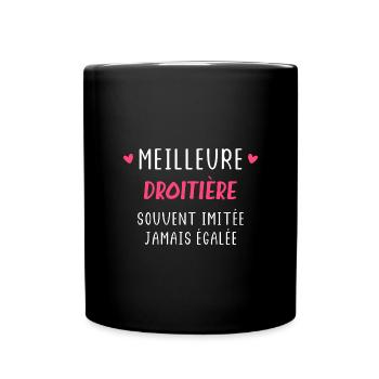 souvent imitée jamais égalée meilleure droitière - Mug uni - noir - Devant