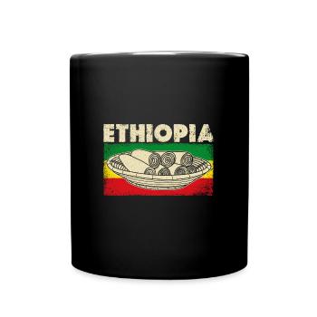 Fladenbrot Injera Teffmehl Äthiopien Afrika - Tasse einfarbig - Schwarz - Vorne