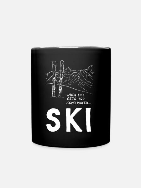 Quand la vie devient trop compliquée - Ski - Mug uni - noir