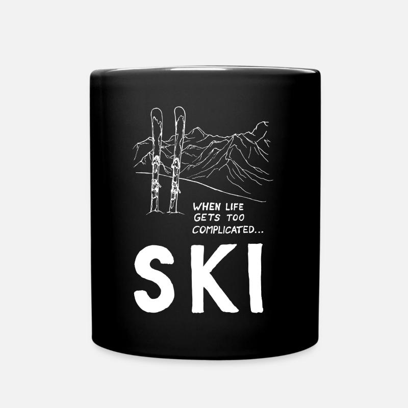 Quand la vie devient trop compliquée - Ski - Mug uni - noir
